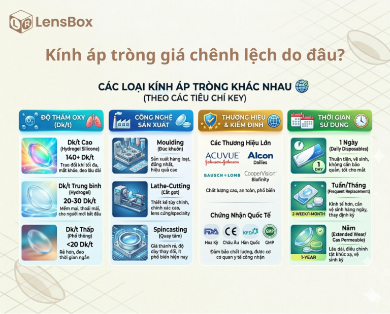 Cùng là kính áp tròng nhưng giá chênh lệch do đâu?